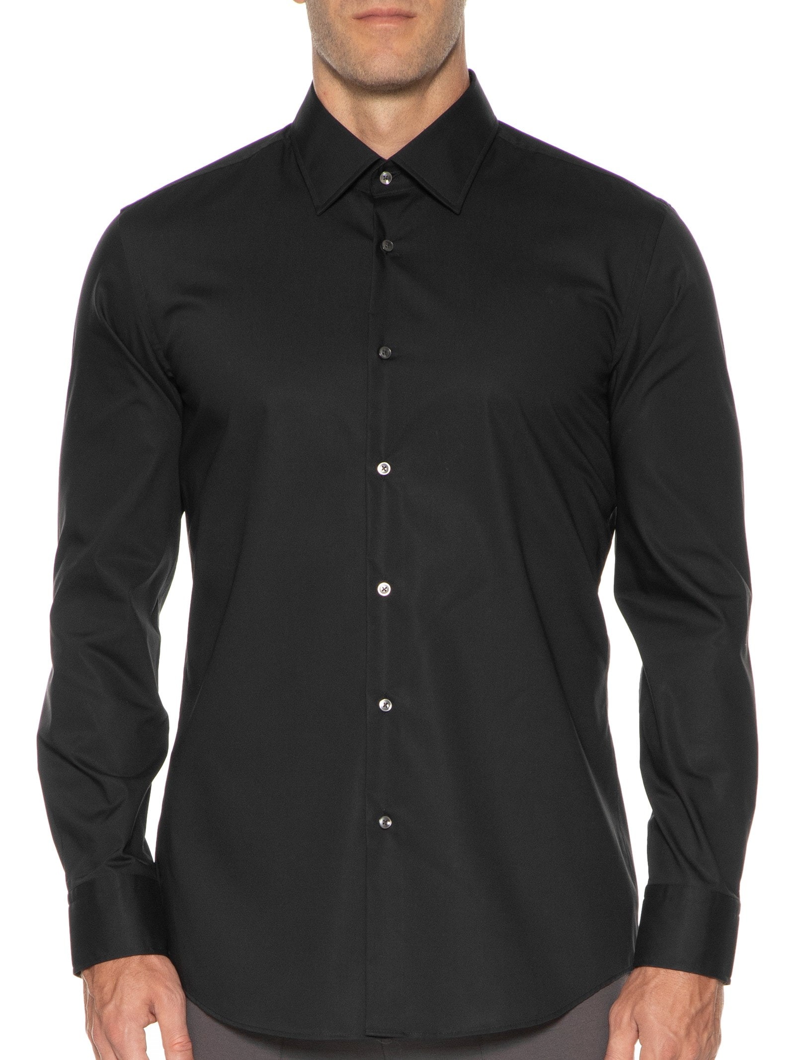 Camisa Social Masculina H-HANK-KENT-C1-214 Preto Boss