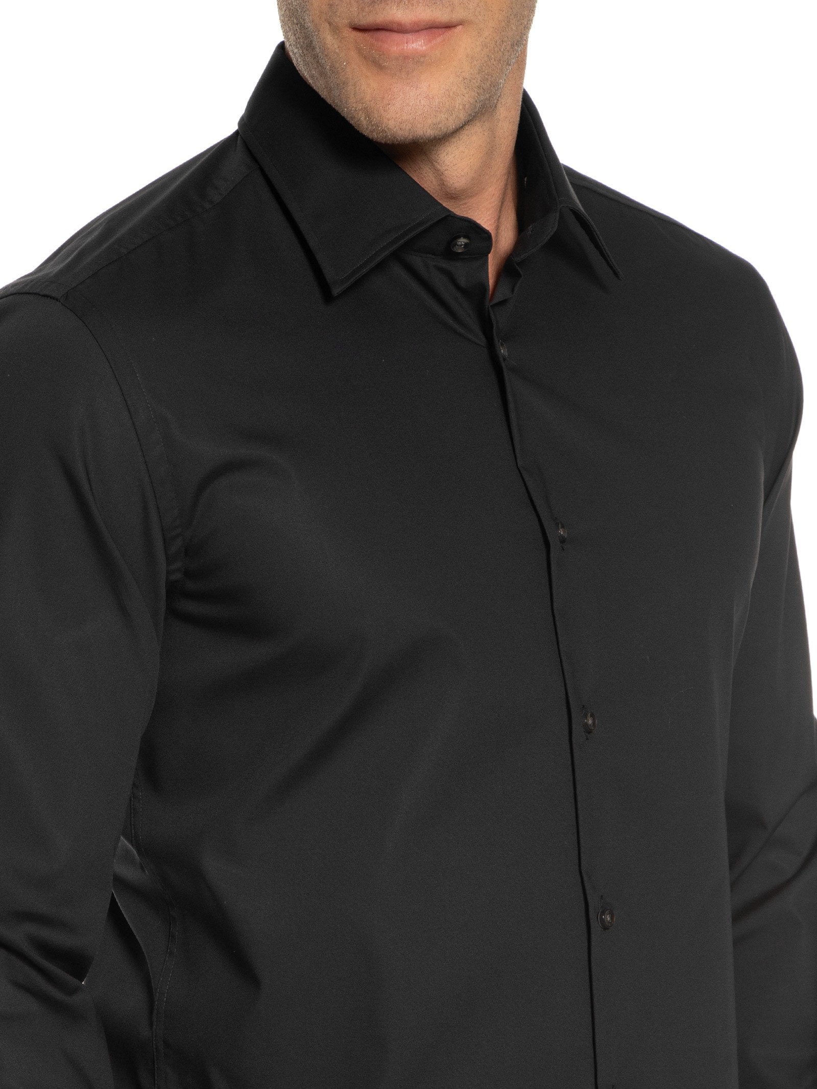 Camisa Social Masculina H-HANK-KENT-C1-214 Preto Boss