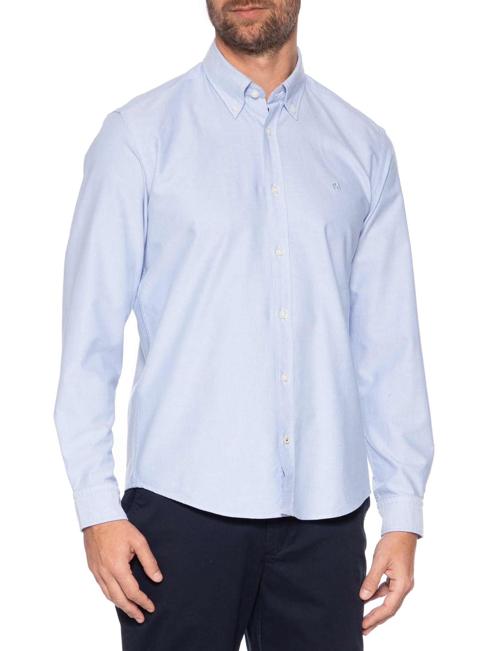 Camisa Social Masculina Manga Curta H-Liam Branco Boss