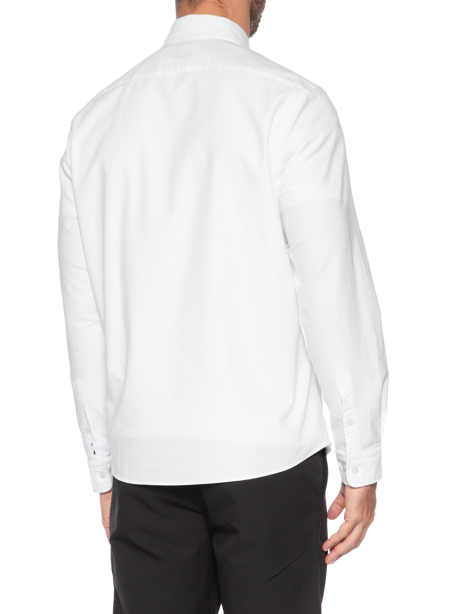 Camisa Social Masculina Manga Curta H-Liam Branco Boss