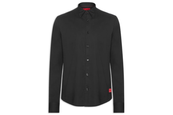 Camisa Social Masculina Manga Longa Ermo - Preto