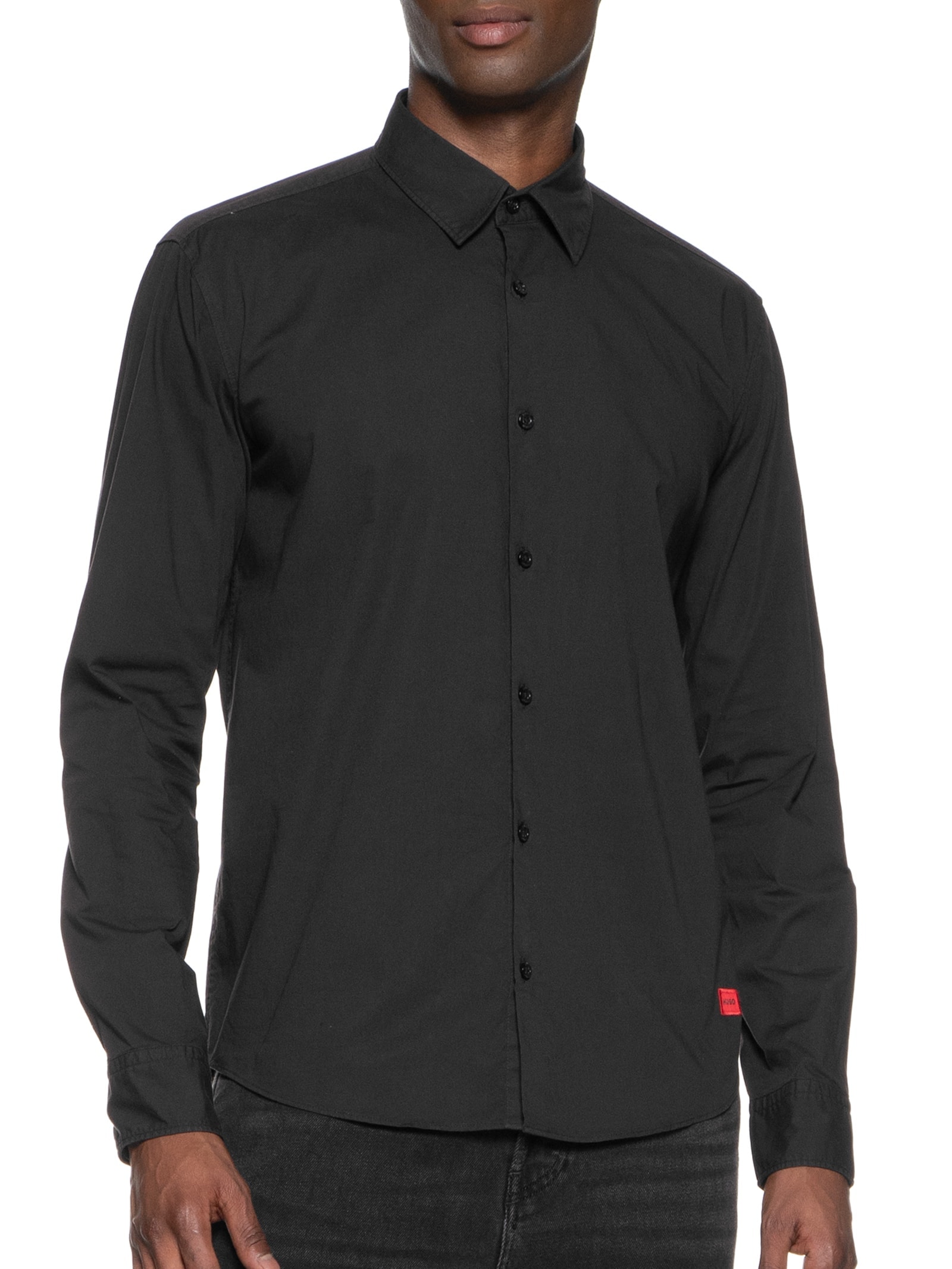 Camisa Social Masculina Manga Longa Ermo Preto Hugo