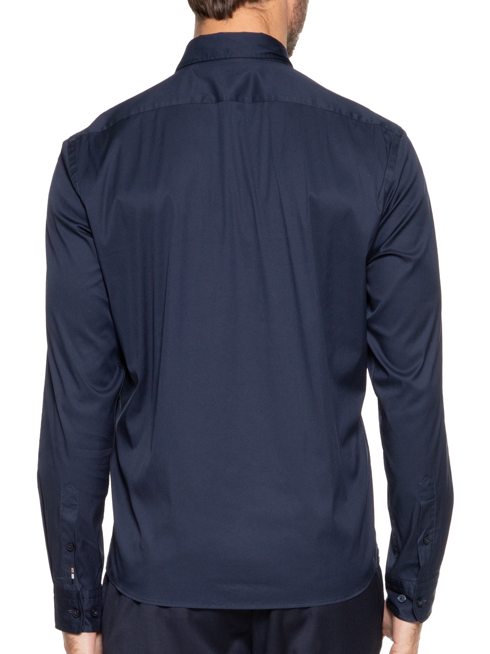Camisa Social Masculina Manga Longa H-liam Azul Boss