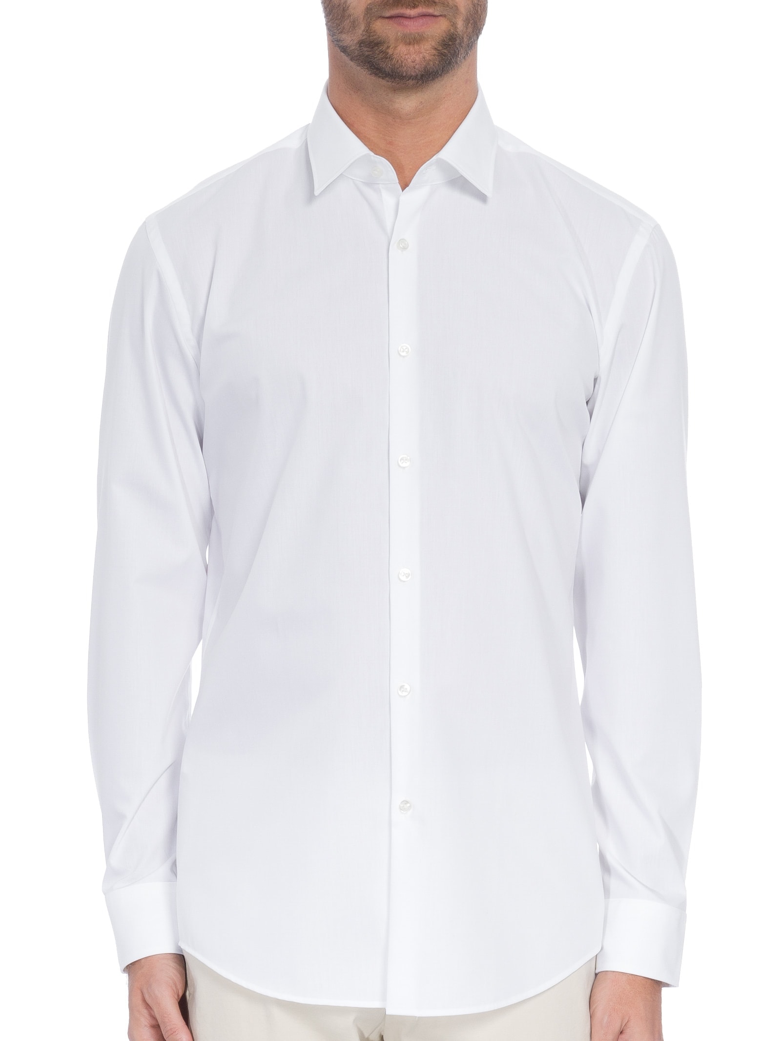 Camisa Social Masculina Manga Longa Kenno Branco Hugo
