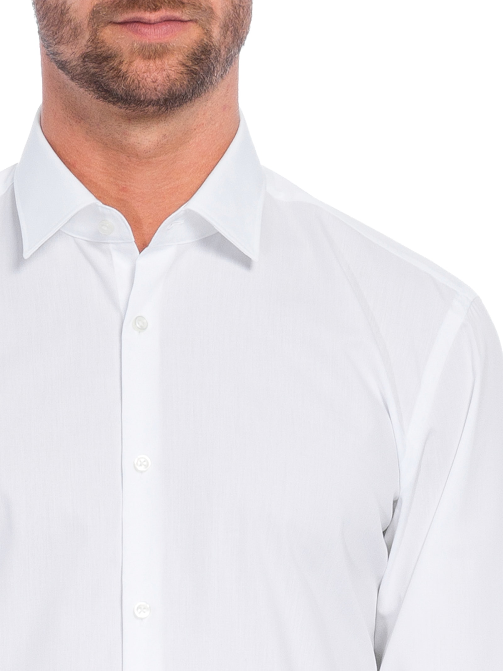 Camisa Social Masculina Manga Longa Kenno Branco Hugo