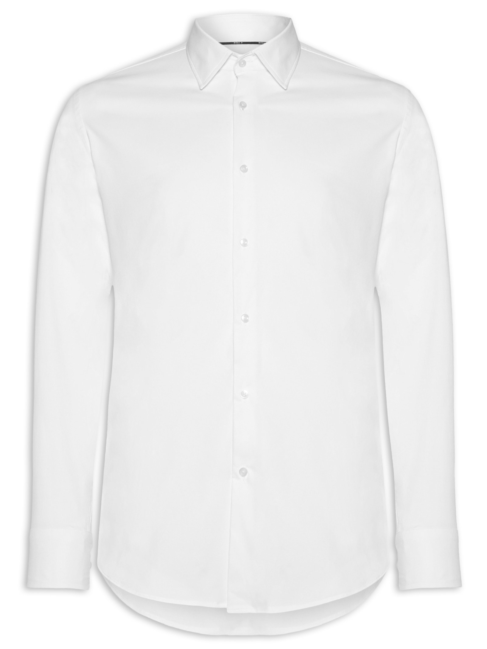 Camisa Social Masculina Manga Longa P-Hank-Kent Branco Boss