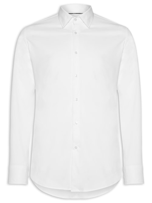 Camisa Social Masculina Manga Longa P-Hank-Kent – Branco