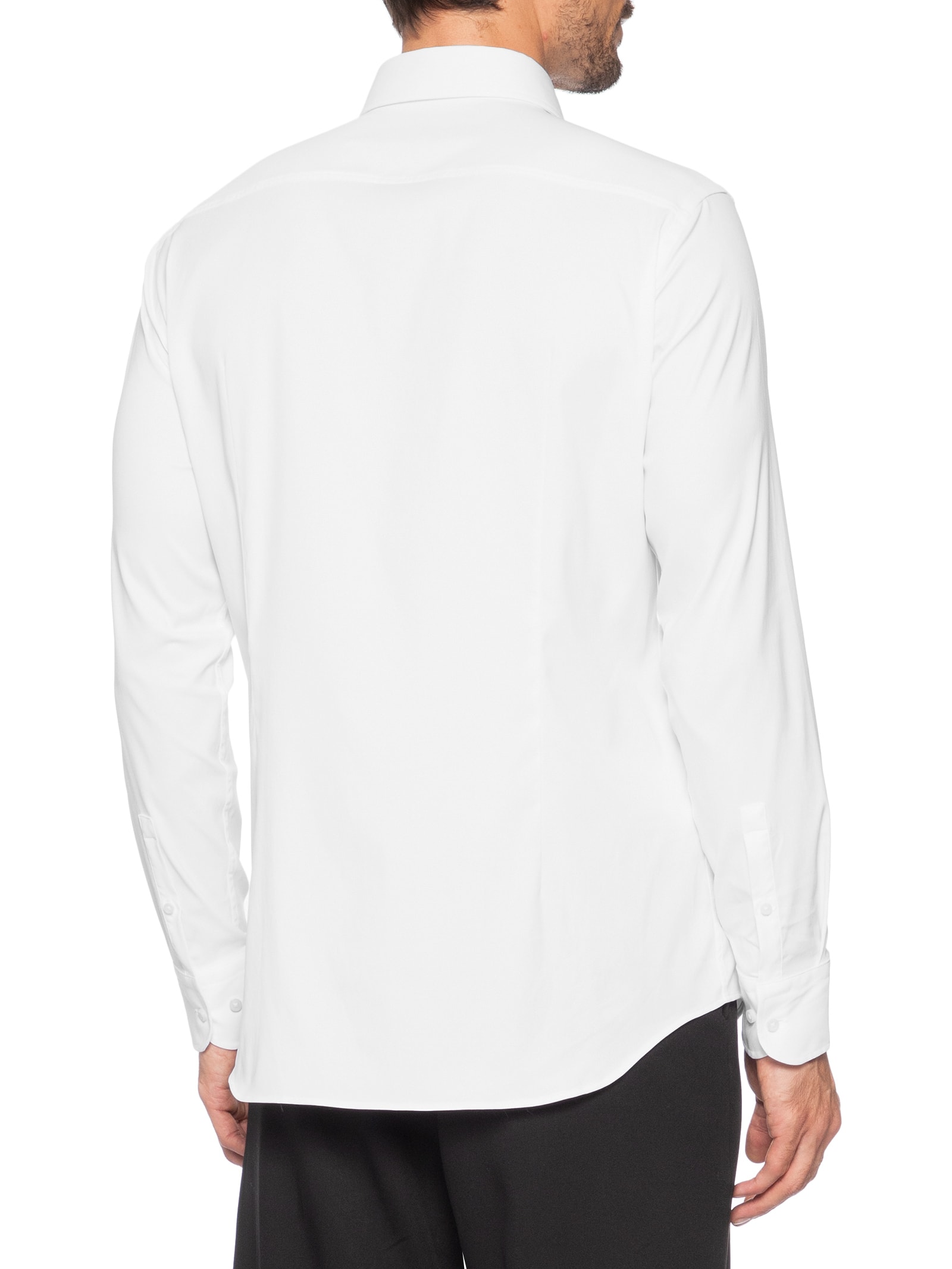 Camisa Social Masculina Manga Longa P-Hank-Kent Branco Boss