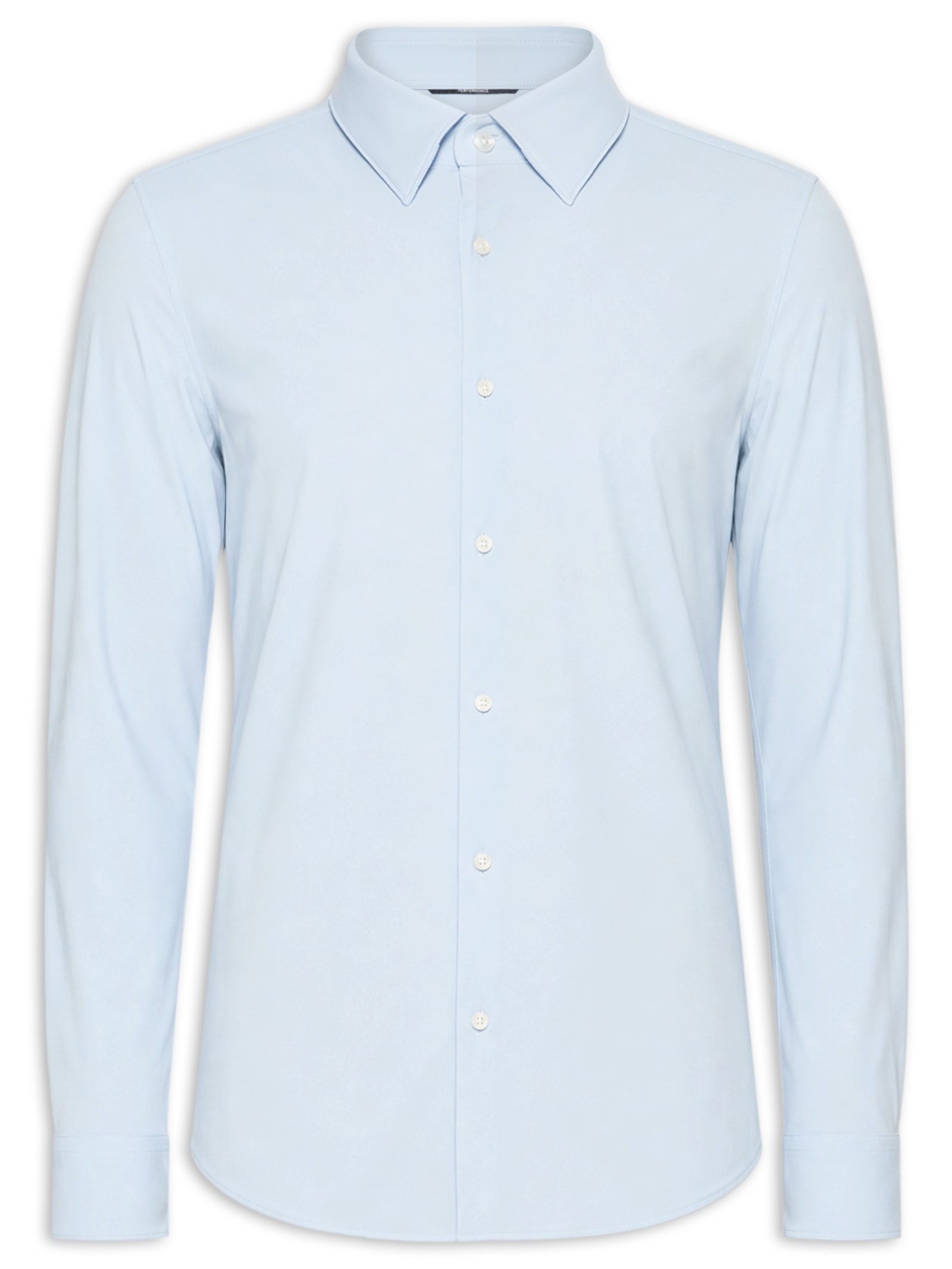 Camisa Social Masculina Manga Longa P-Hank-S-K Azul Boss