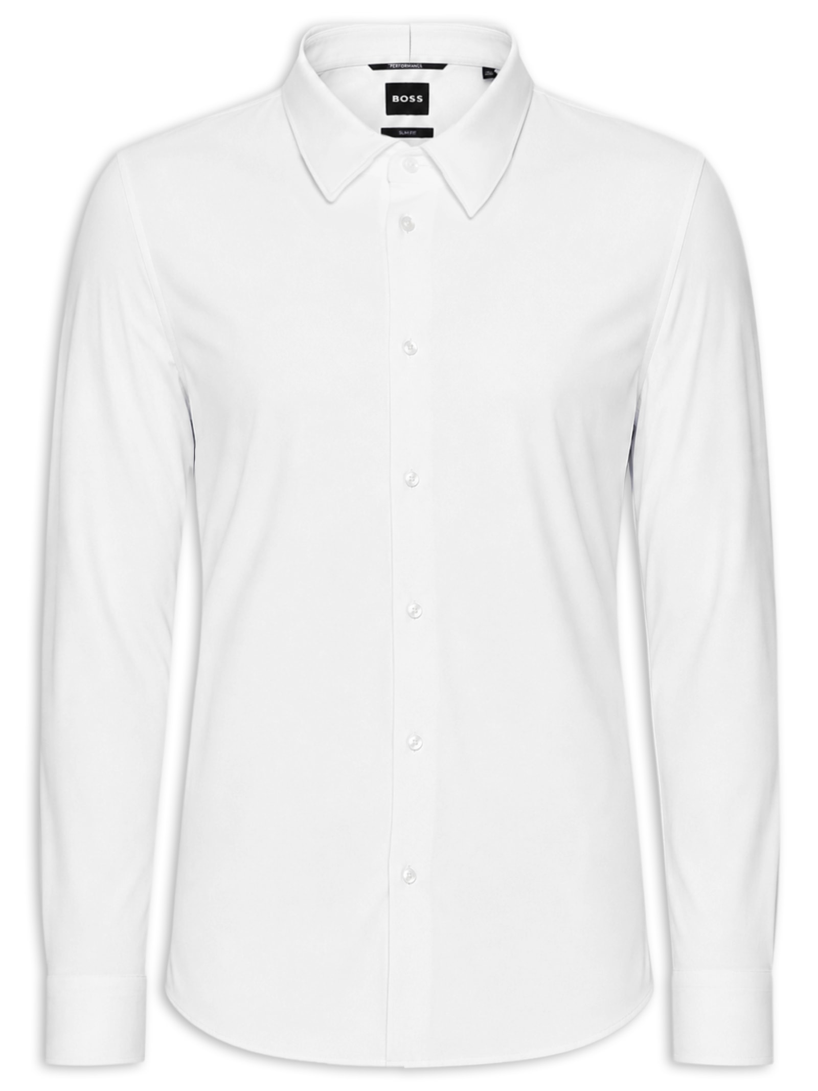 Camisa Social Masculina Manga Longa P-Hank-S-K Branco Boss