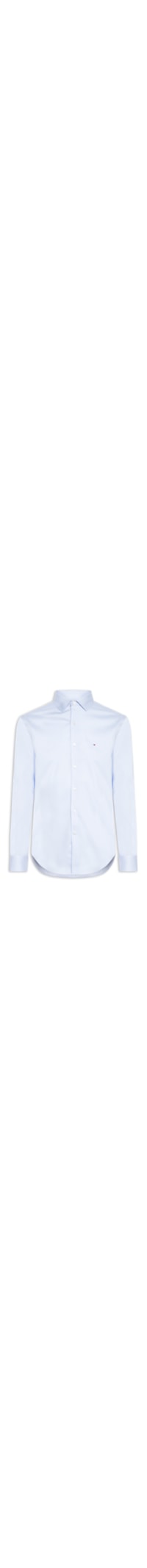 Camisa Social Masculina Regular Fit Logo No Peito Stretch - Azul
