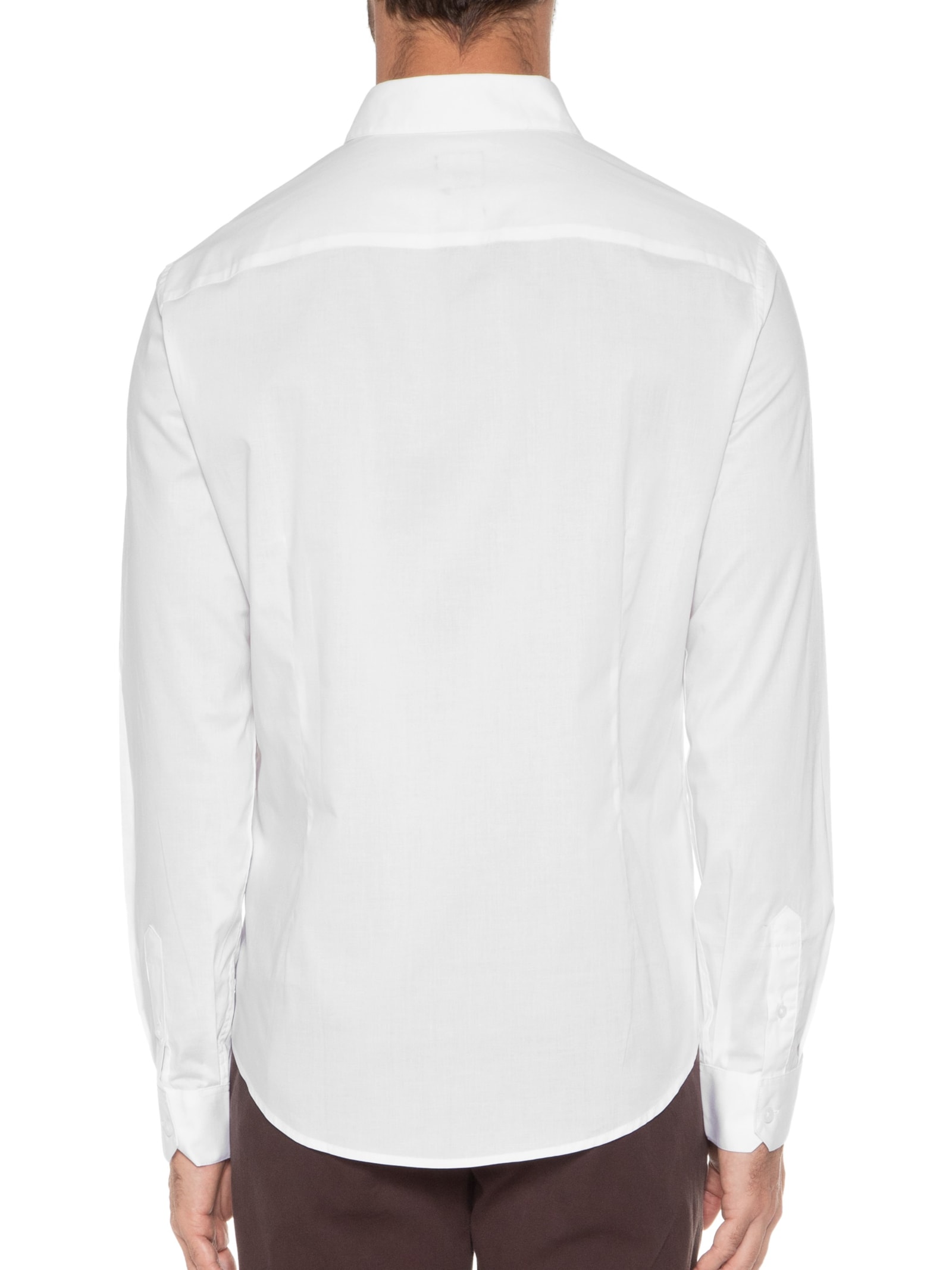 Camisa Social Masculina Slim Fit Em Algodão  Branco Armani Exchange