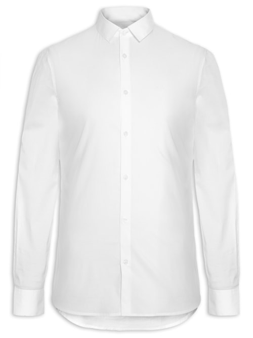 Camisa Social Masculina Slim Fit Em Algodão – Branco