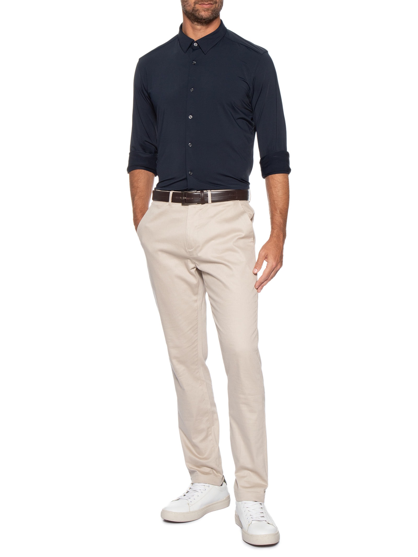 Camisa Social Tech Masculina – Azul '2 Essential