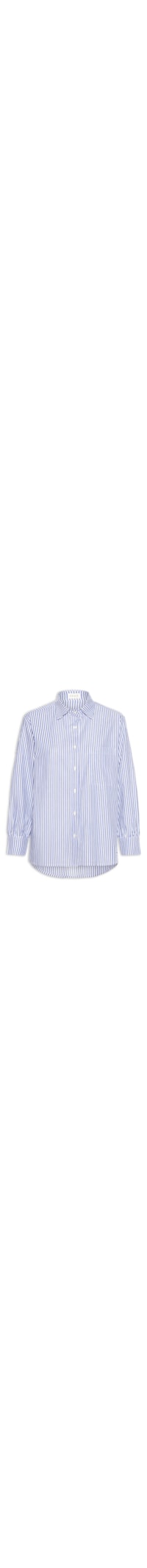 Camisa Tricoline Listras Feminina - Azul