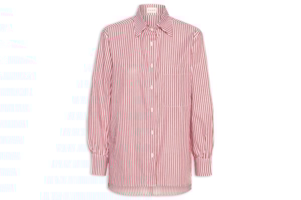 Camisa Tricoline Listras Feminina – Vermelho