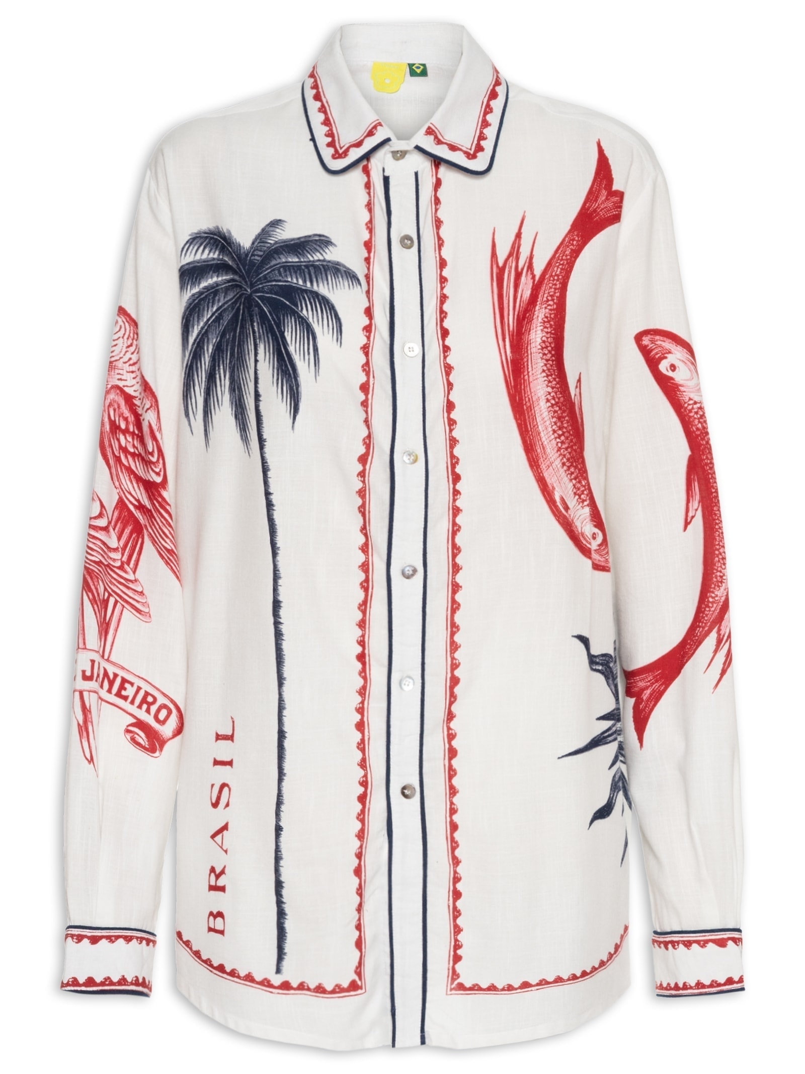 Camisa Tropical Vintage Off White Farm