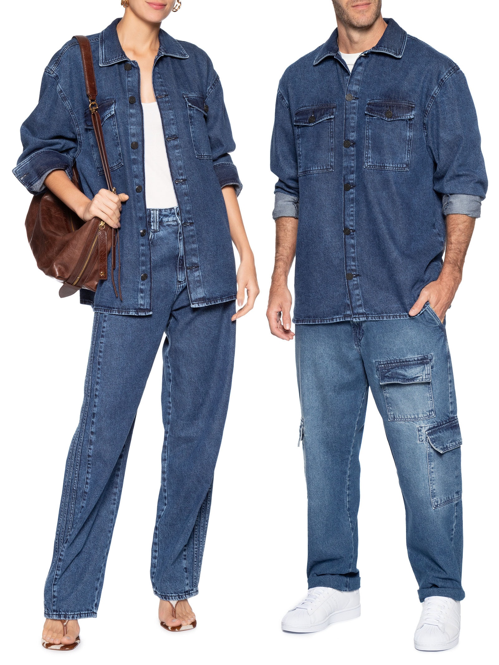 Camisa Unissex Jeans Azul Forum + Adidas