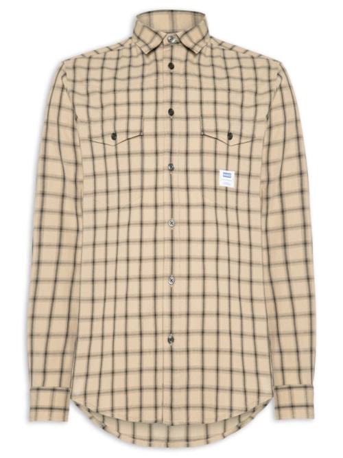 Camisa Xadrez Masculina Ebaltow - Bege