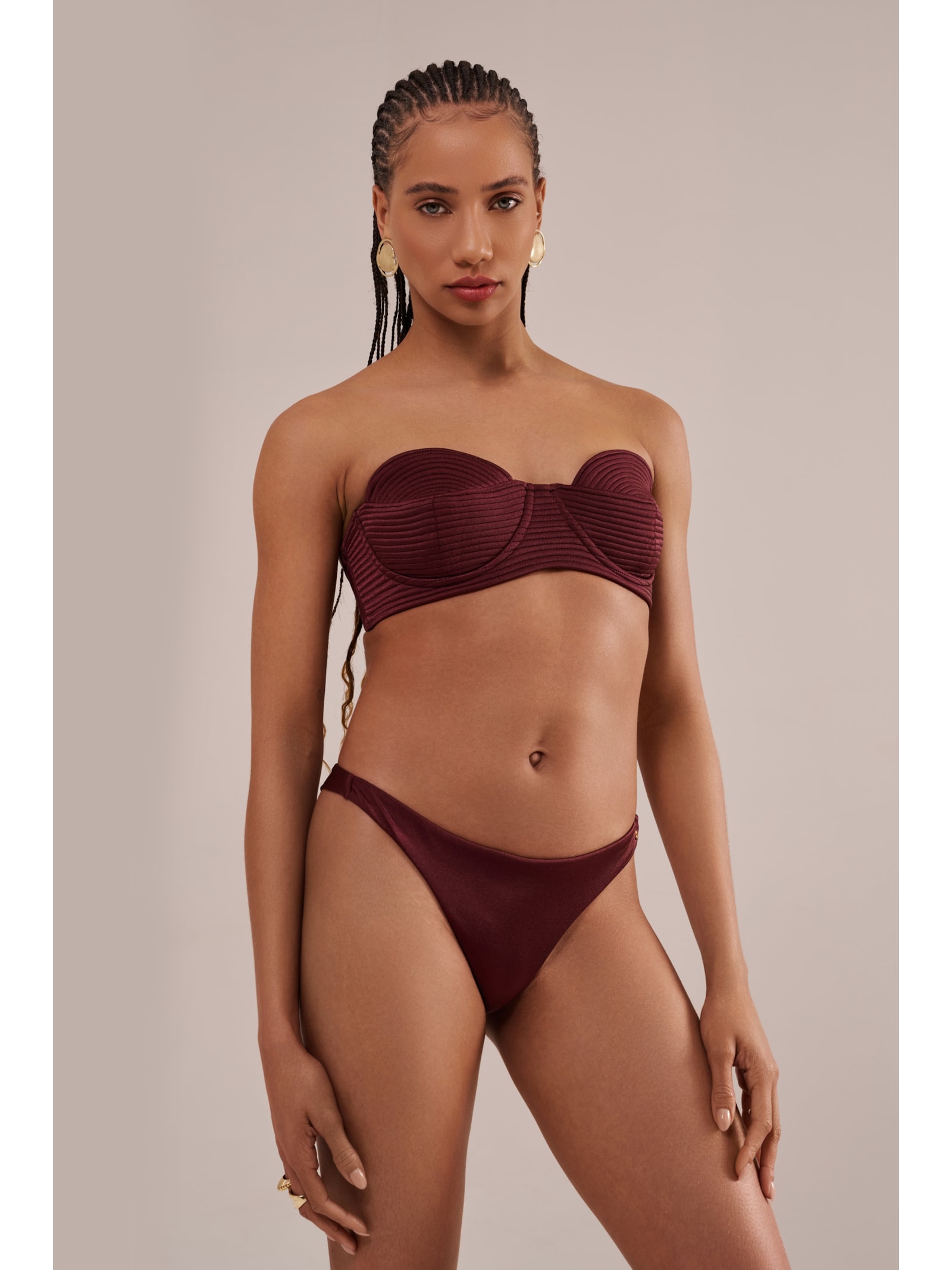 camisão em viscose com linho orla cabernet Suntime