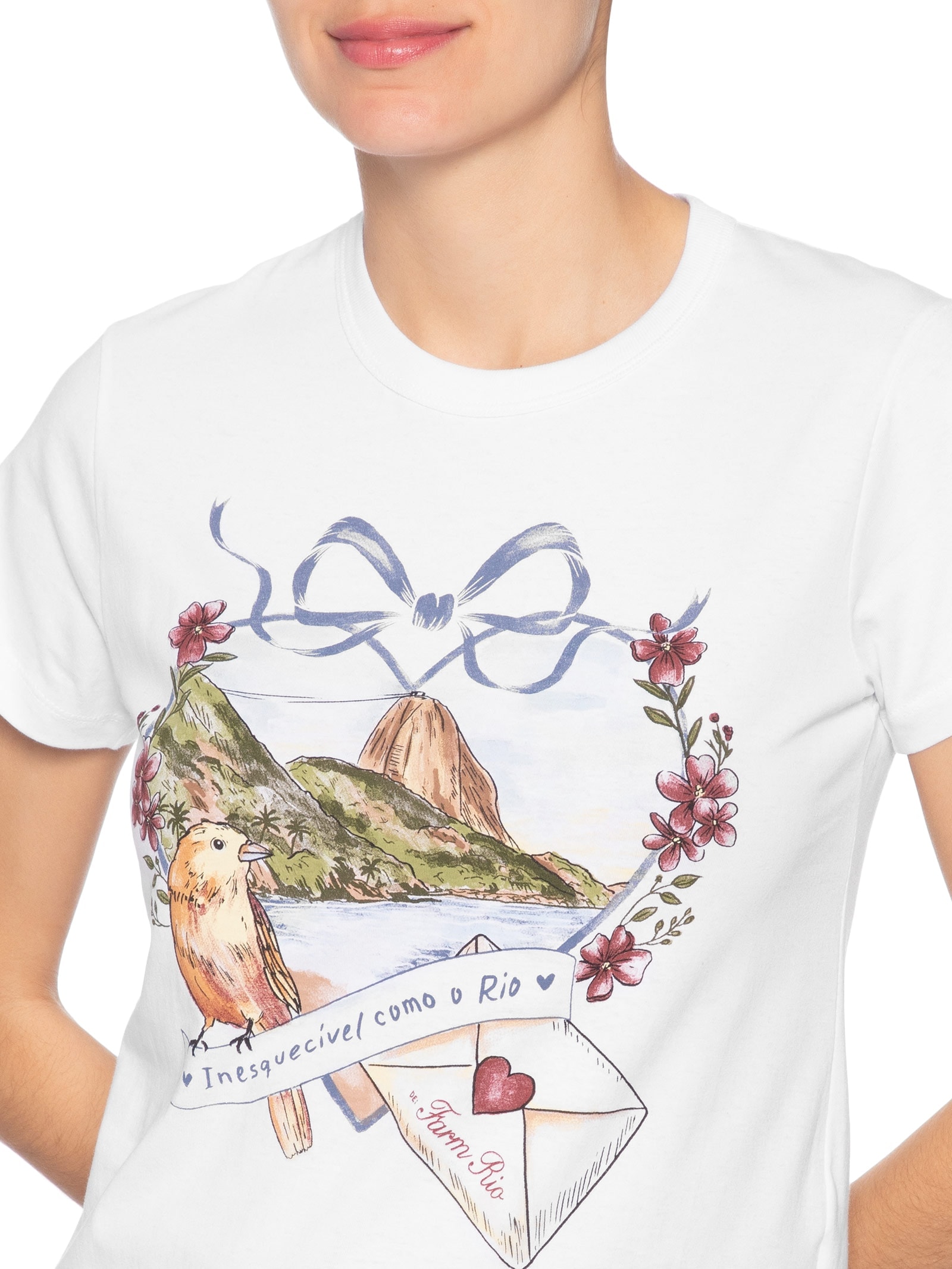 Camiseta Baby Look Carta de Amor – Branco Farm