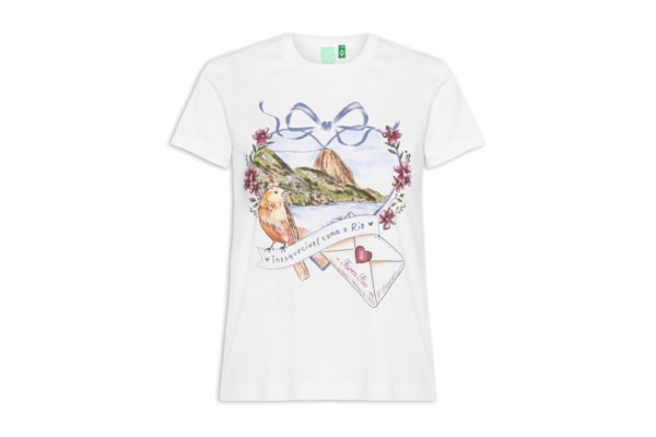 Camiseta Baby Look Carta de Amor – Branco