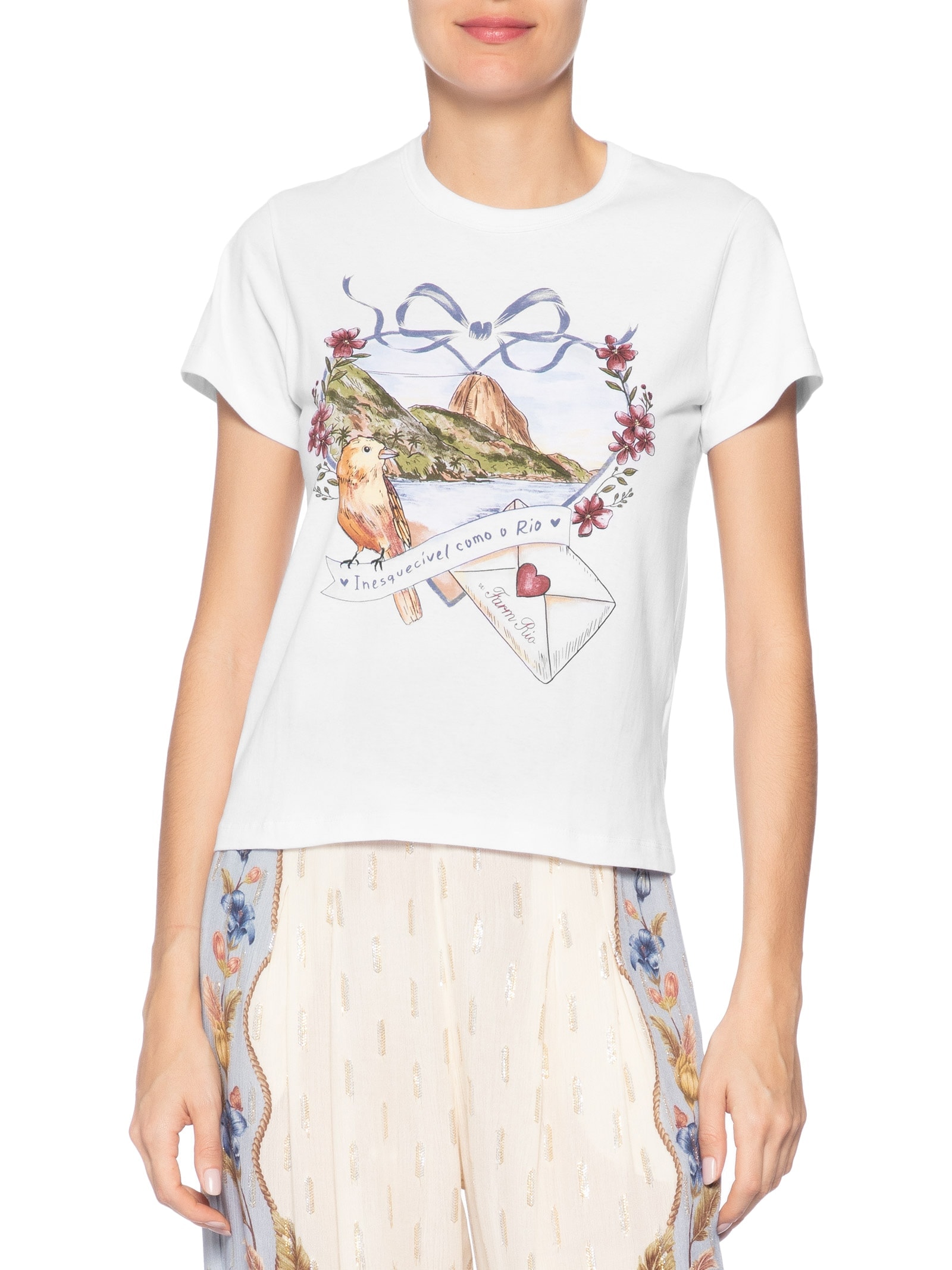 Camiseta Baby Look Carta de Amor – Branco Farm