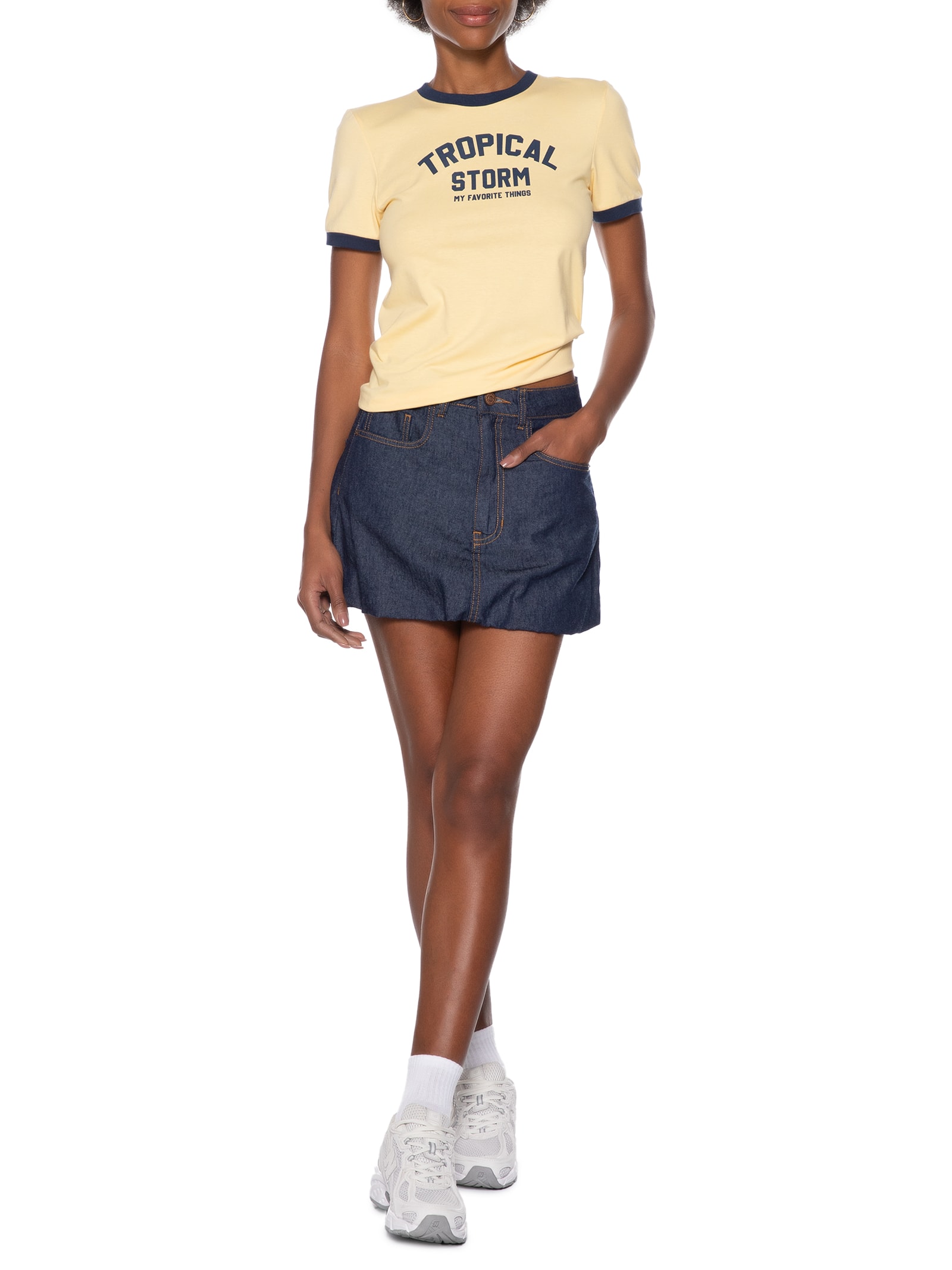 Camiseta Baby Look Regular Amarelo My Favorite