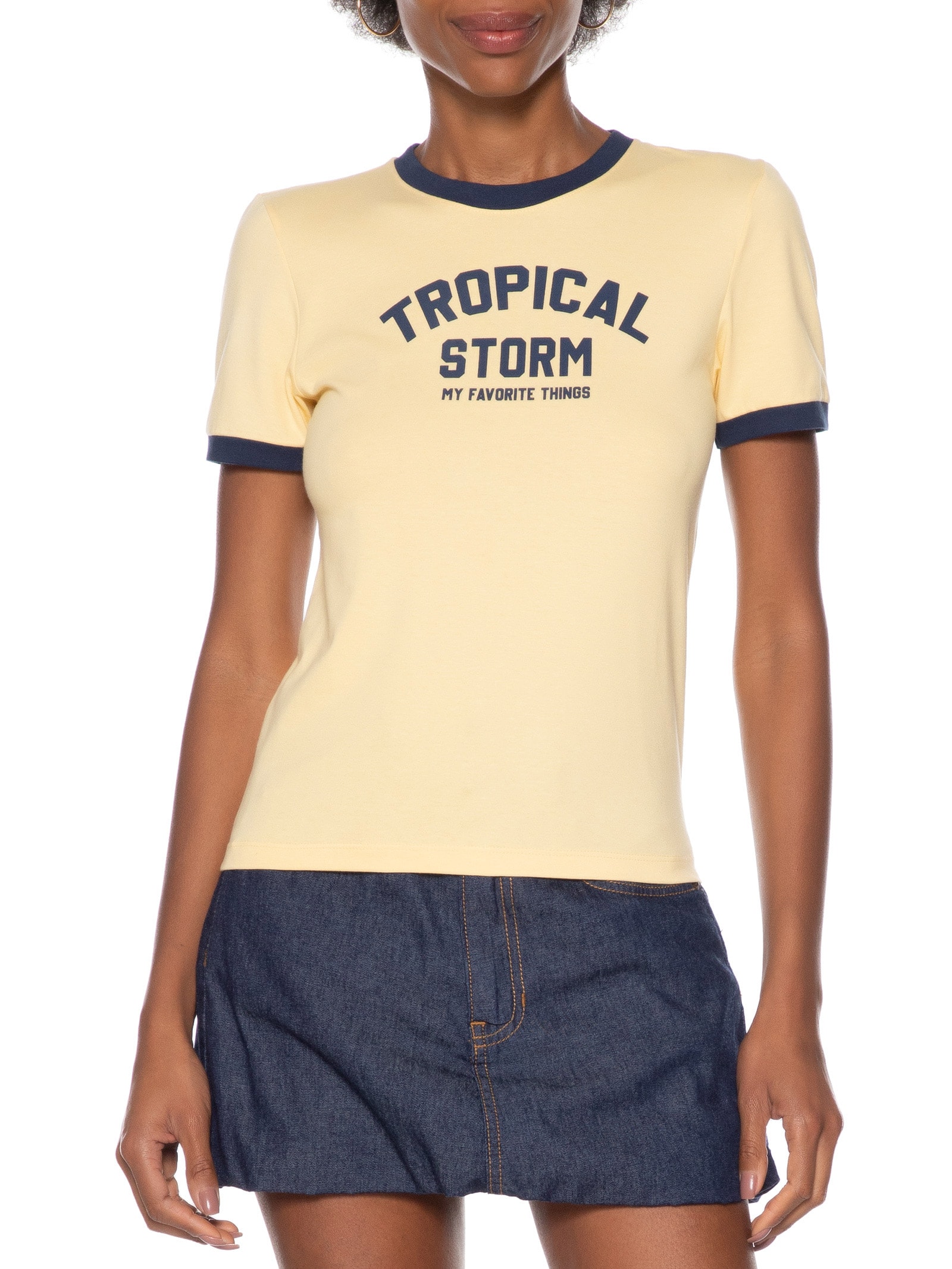 Camiseta Baby Look Regular Amarelo My Favorite