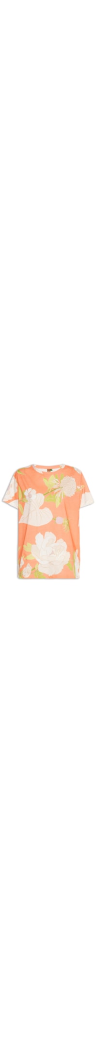 Camiseta Básica Calor Floral - Laranja