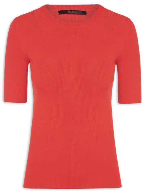 Camiseta Básica Canelada Tricot Color – Vermelho