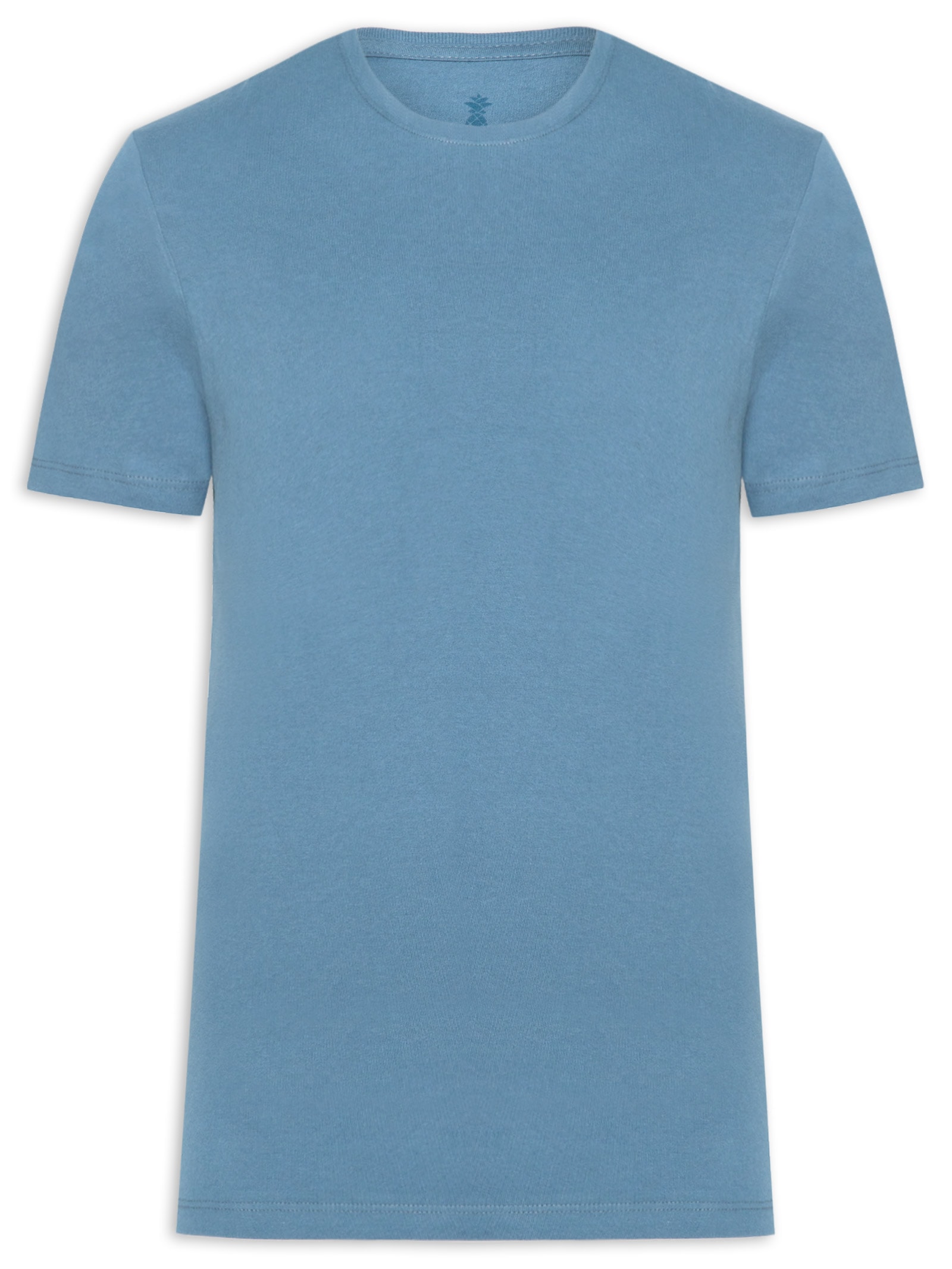 Camiseta Básica Masculina Em Algodão Azul Pineapple