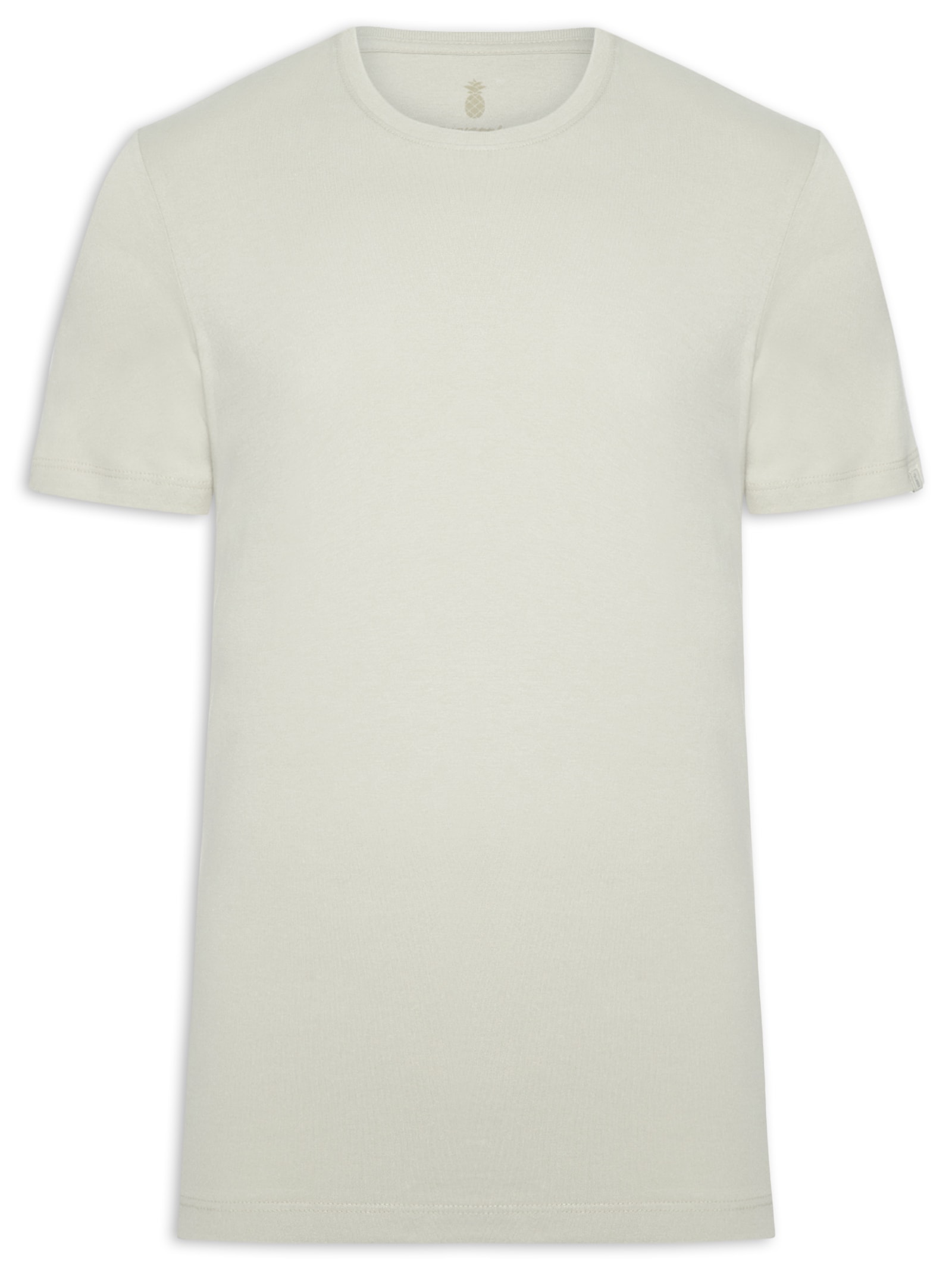 Camiseta Básica Masculina Em Algodão Cinza Pineapple