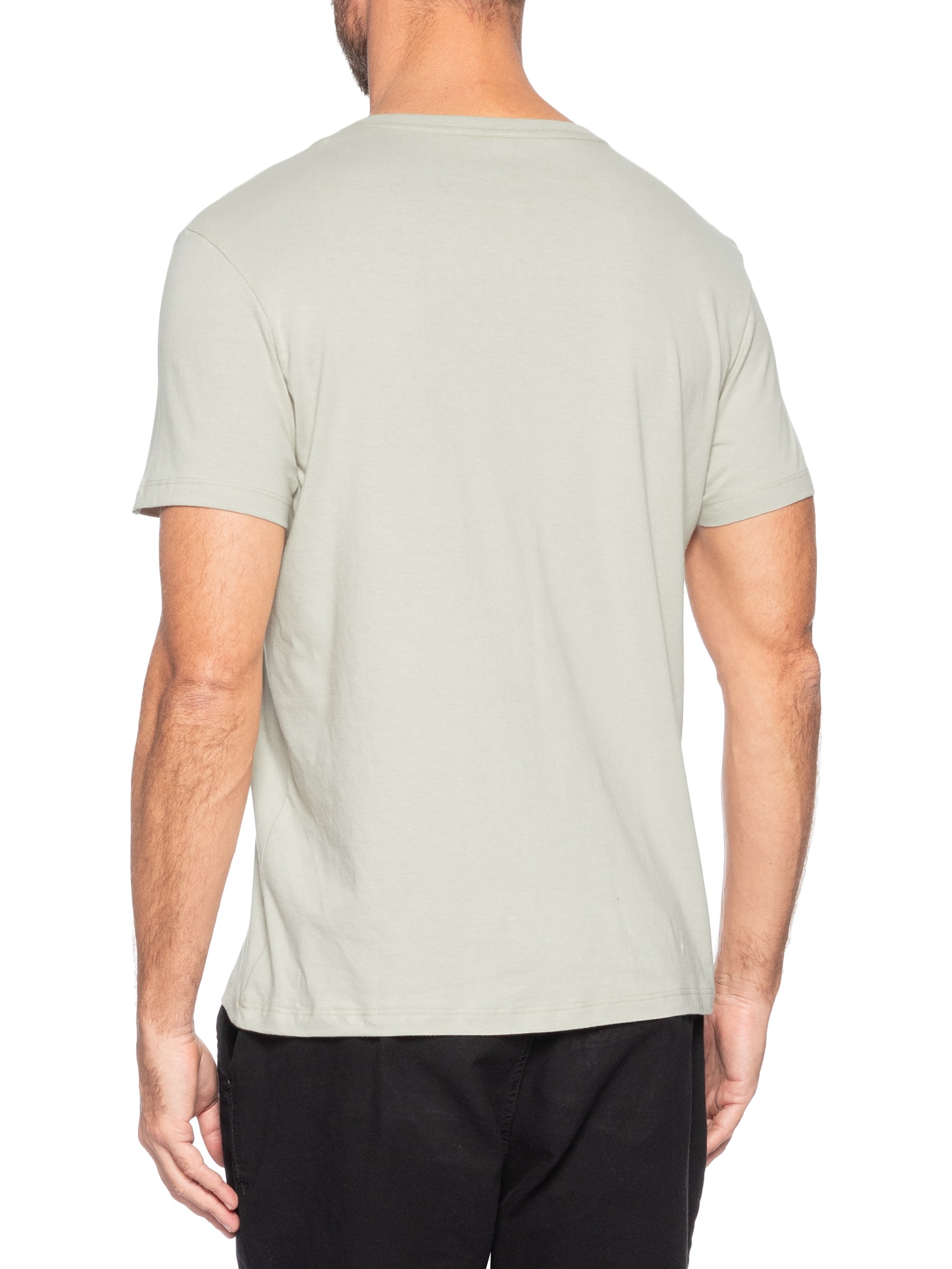 Camiseta Básica Masculina Em Algodão Cinza Pineapple