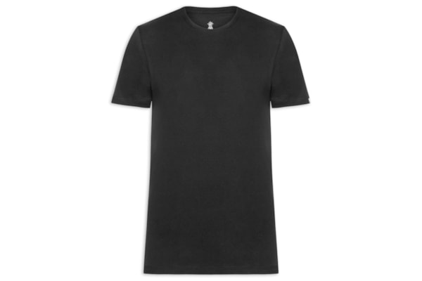 Camiseta Básica Masculina Em Algodão - Preto