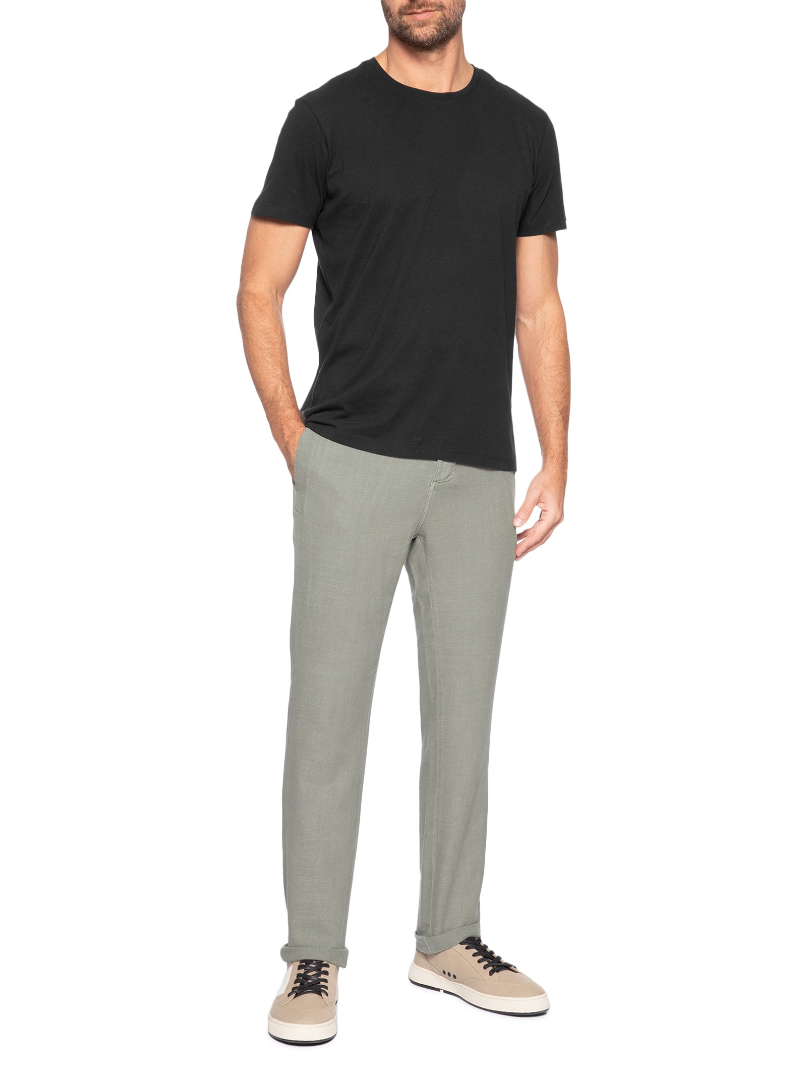Camiseta Básica Masculina Em Algodão Preto Pineapple