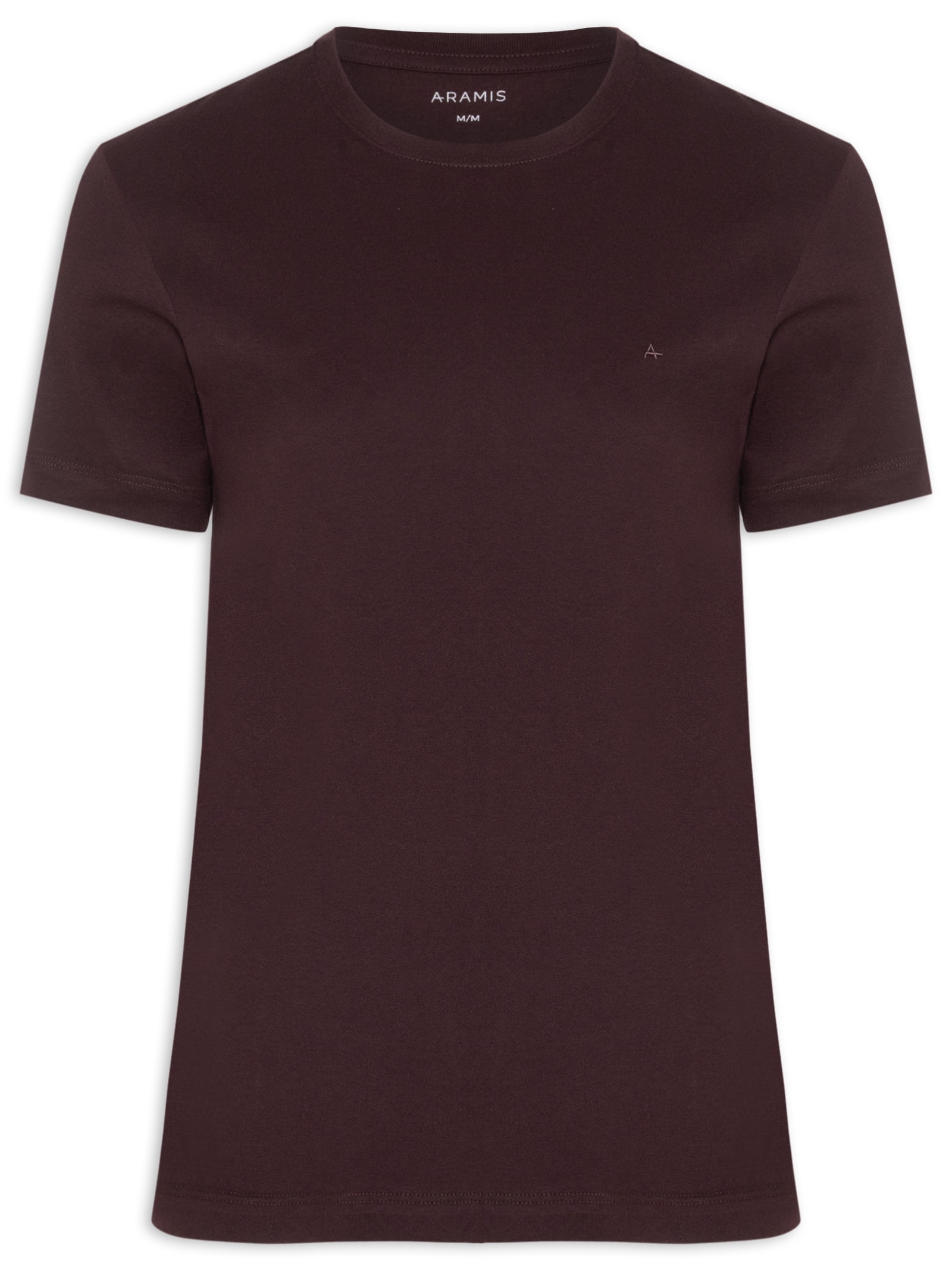 Camiseta Básica Masculina em Algodão – Bordô Aramis