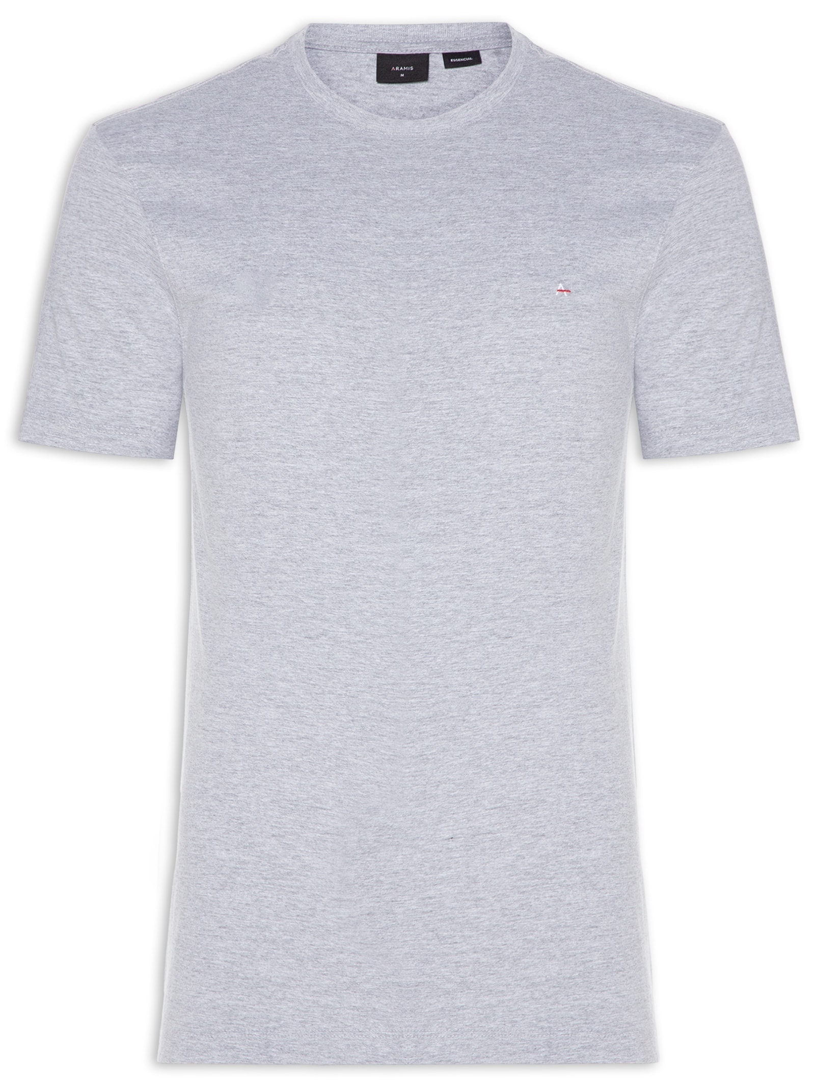 Camiseta Básica Masculina em Algodão – Cinza Claro Aramis