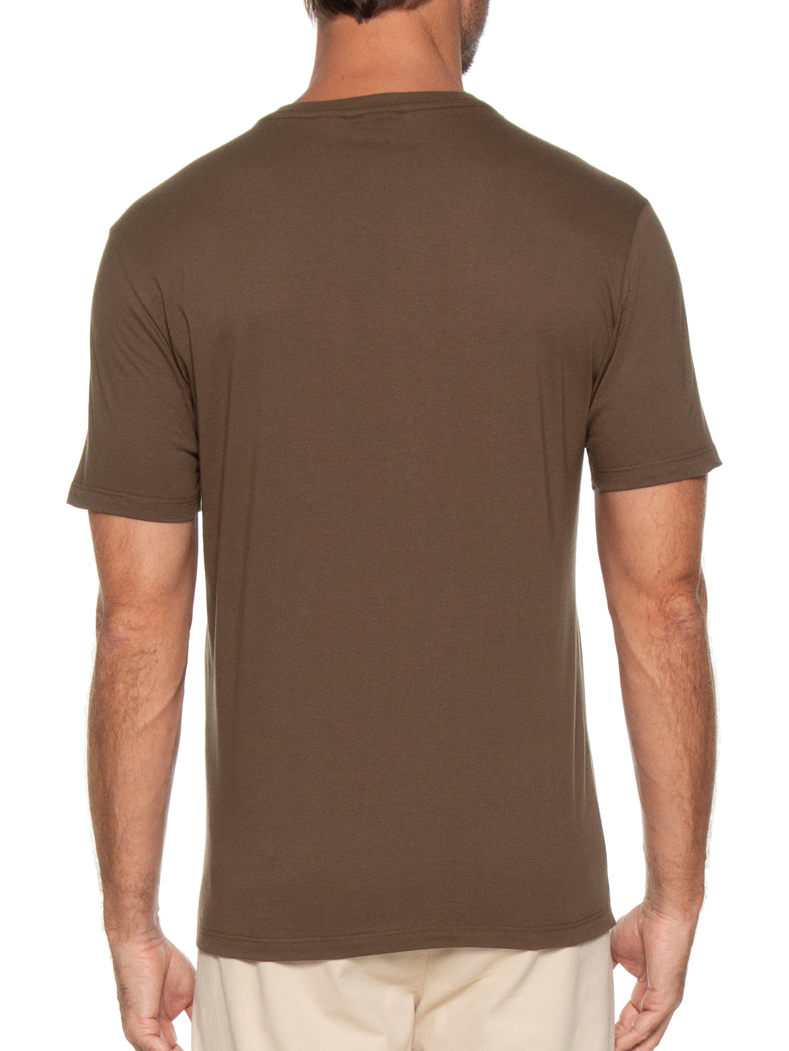 Camiseta Básica Masculina em Algodão – Marrom Aramis
