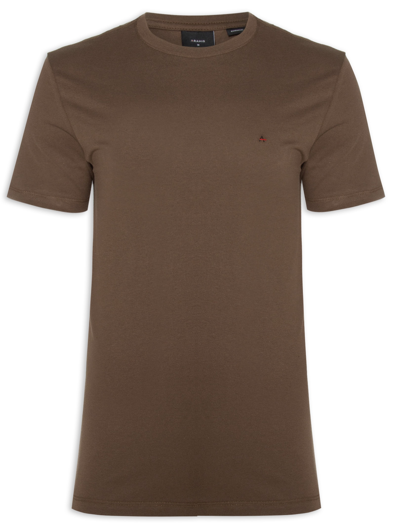 Camiseta Básica Masculina em Algodão – Marrom Aramis