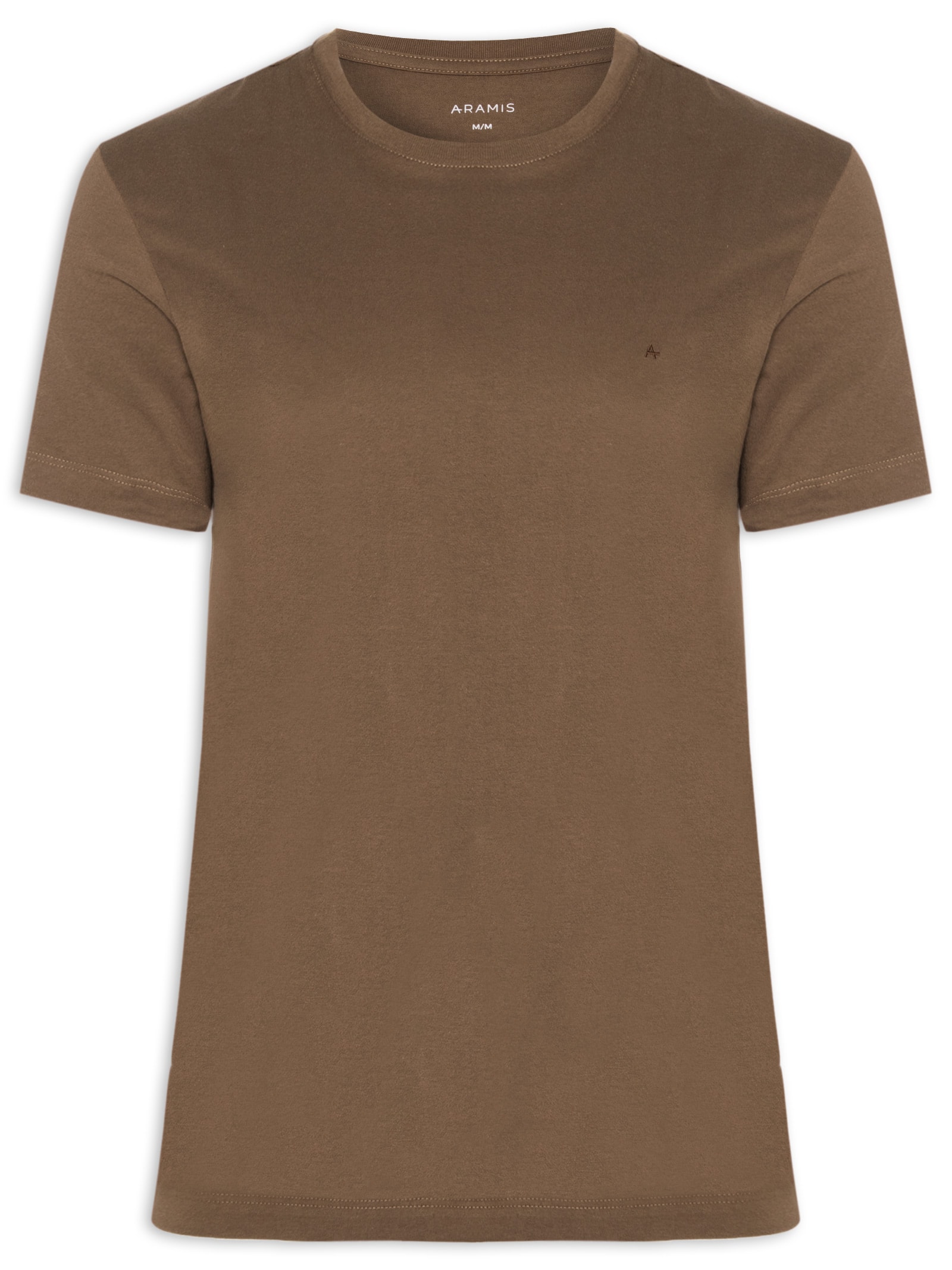 Camiseta Básica Masculina em Algodão – Marrom Aramis