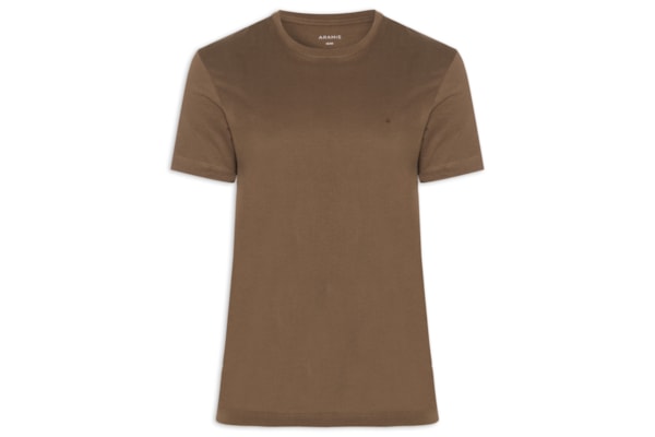 Camiseta Básica Masculina em Algodão – Marrom