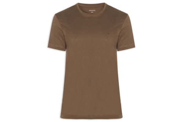 Camiseta Básica Masculina em Algodão – Marrom