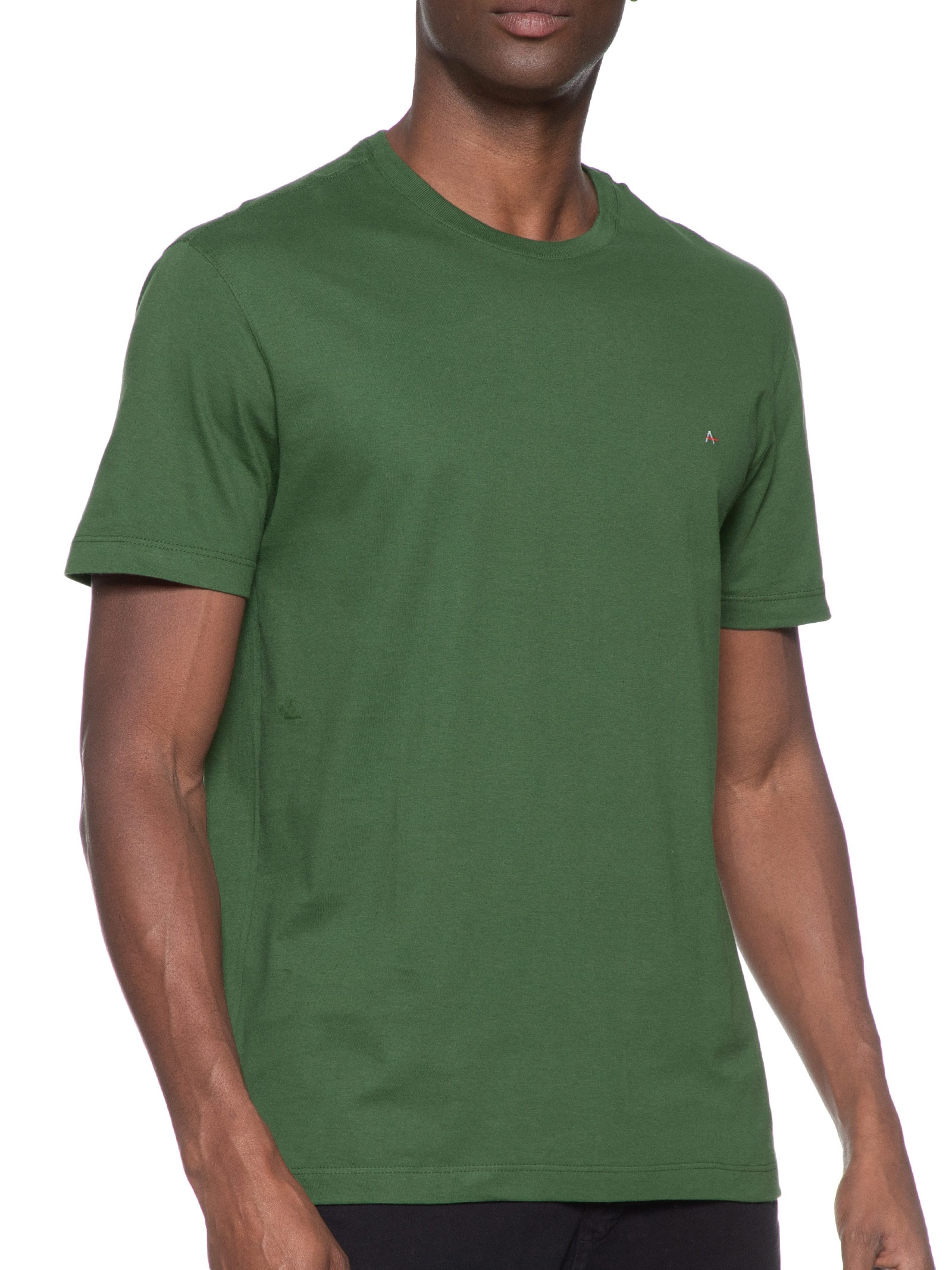 Camiseta Básica Masculina em Algodão – Verde Aramis