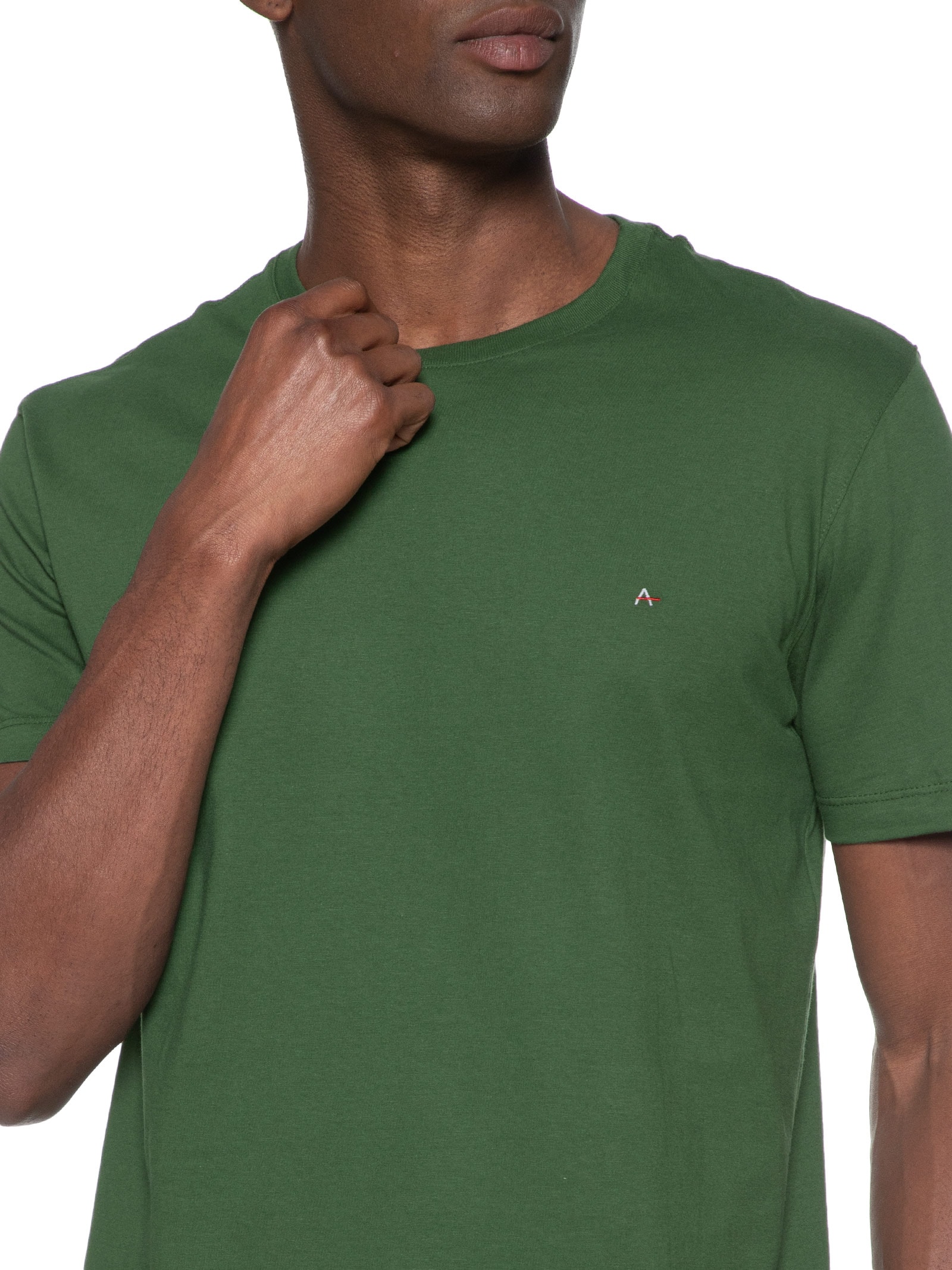 Camiseta Básica Masculina em Algodão – Verde Aramis