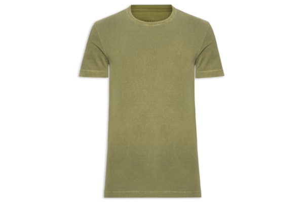 Camiseta Básica Masculina em Algodão – Verde Militar