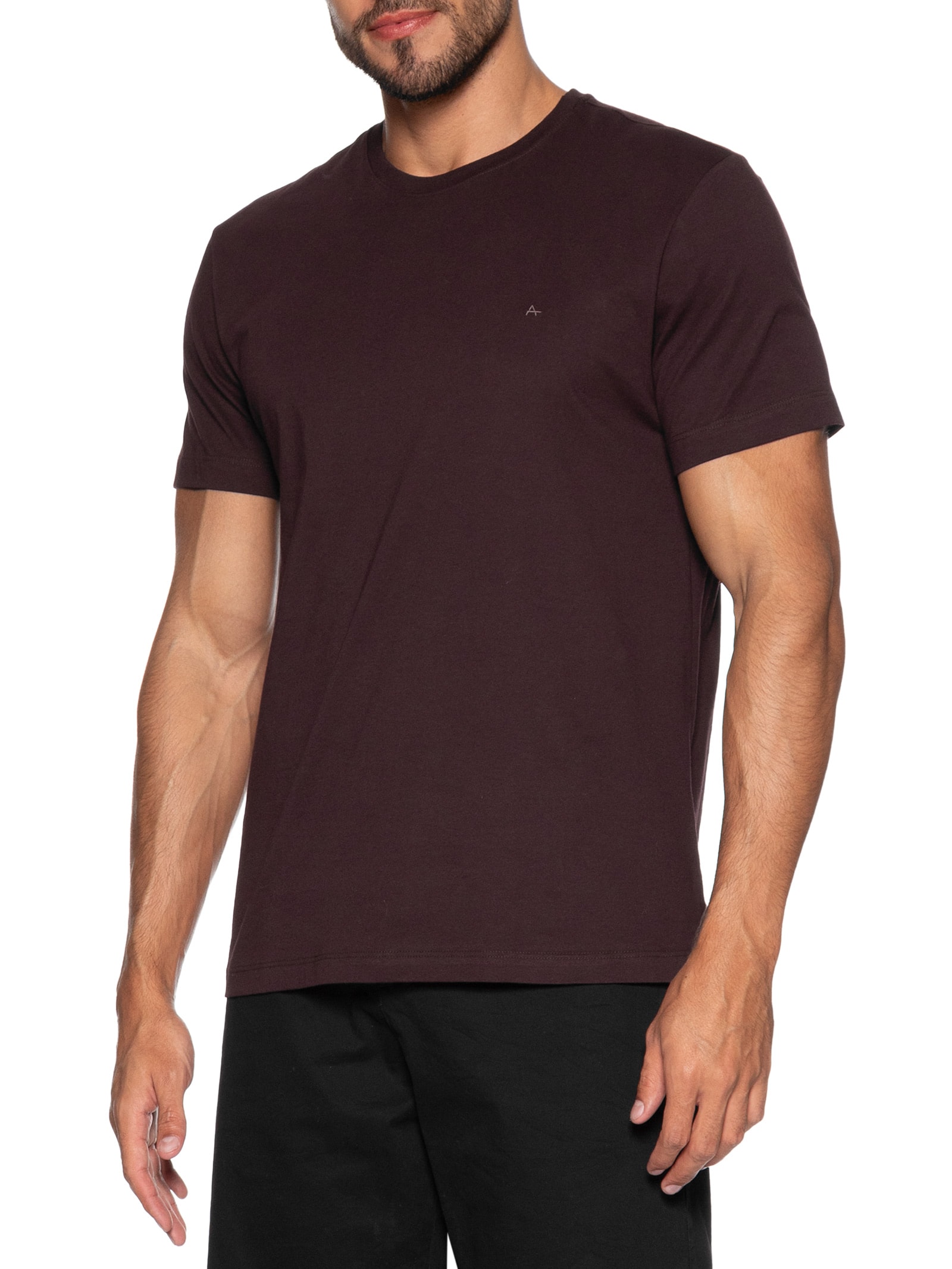 Camiseta Básica Masculina em Algodão – Vermelho Aramis