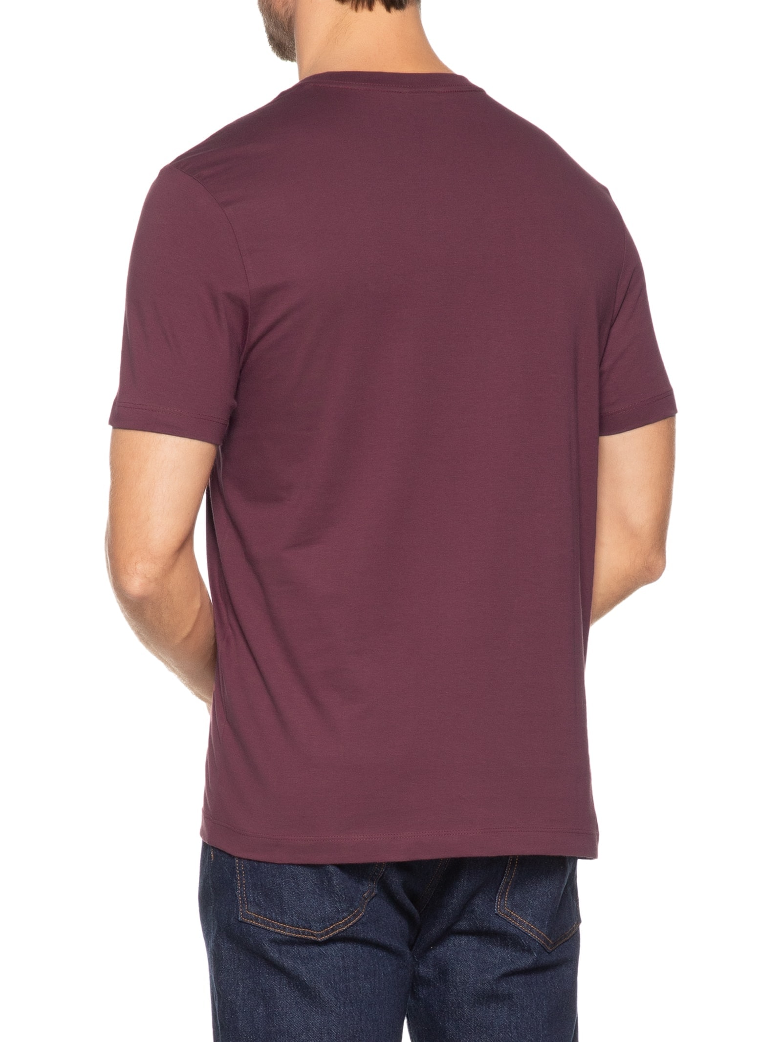 Camiseta Básica Masculina em Algodão – Vinho Aramis