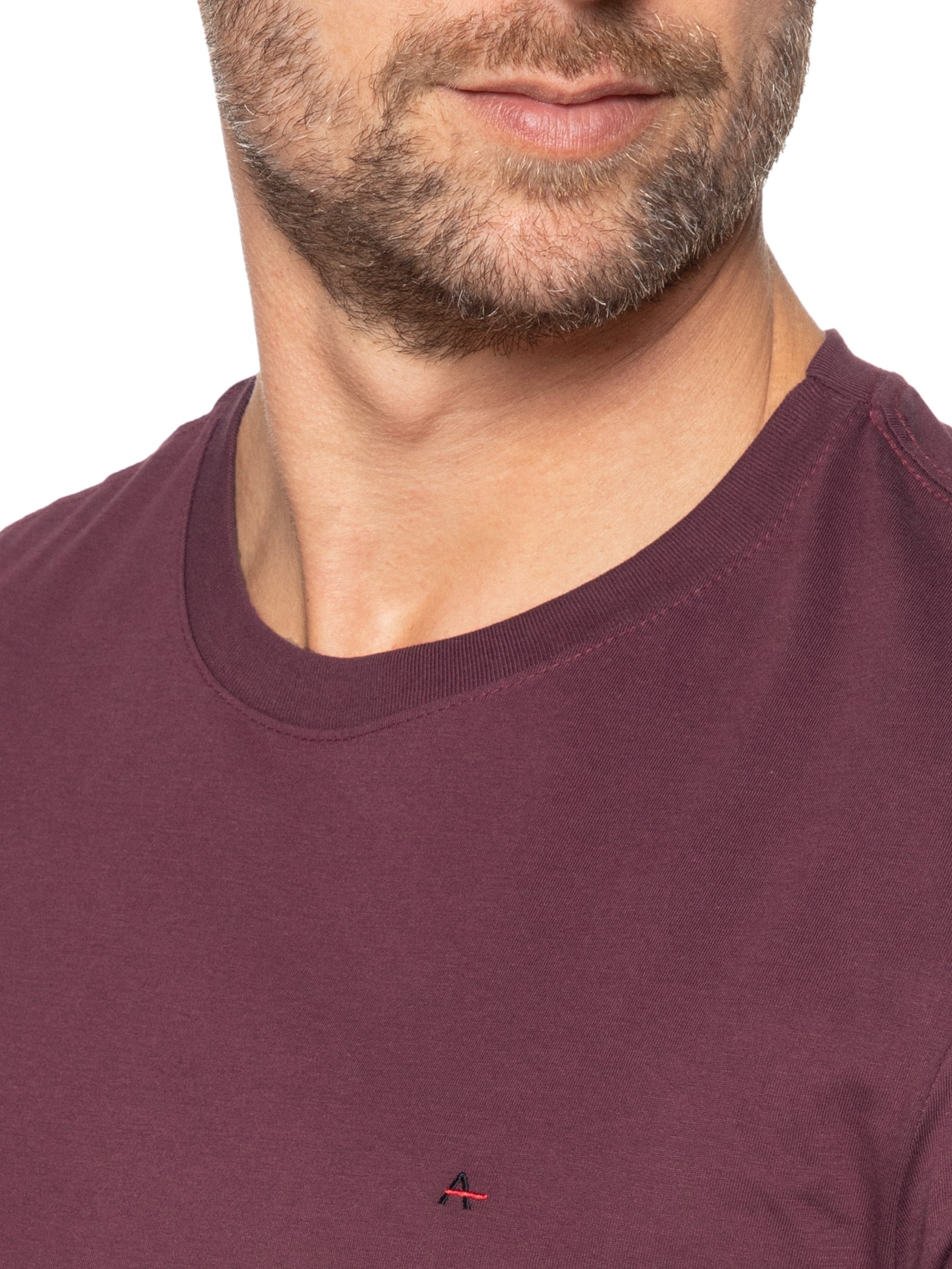 Camiseta Básica Masculina em Algodão – Vinho Aramis