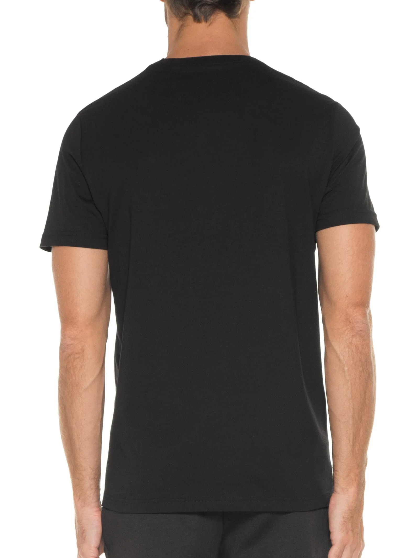 Camiseta Básica Masculina Regular Fit Gola Careca Em Algodão Preto Fred Perry
